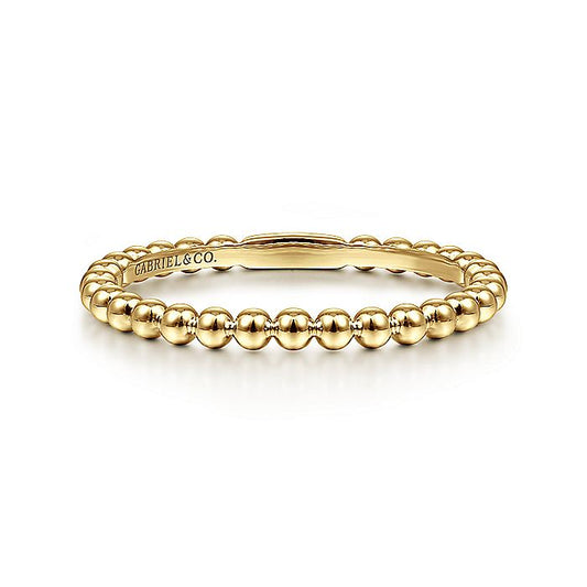 Gabriel & Co. LR51172Y4JJJ 14K Yellow Gold Bujukan Beaded Stackable Ring