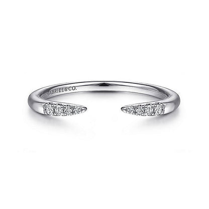 Gabriel & Co. LR51177W45JJ 14K White Gold Open Diamond Tipped Stackable Ring