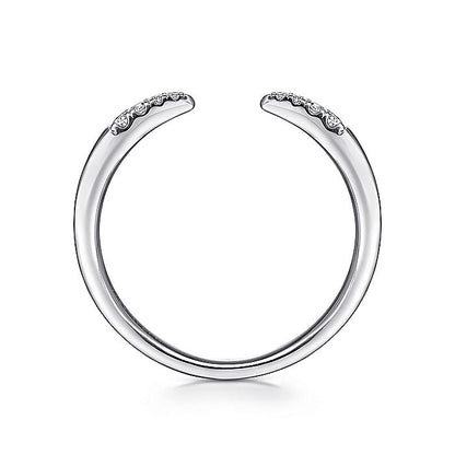 Gabriel & Co. LR51177W45JJ 14K White Gold Open Diamond Tipped Stackable Ring
