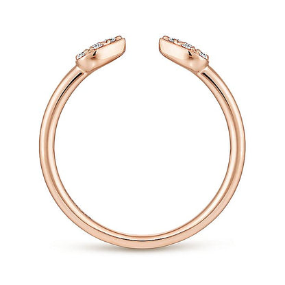 Gabriel & Co. LR51283K45JJ 14K Rose Gold Teardrop Pavé Diamond Cluster Split Ring
