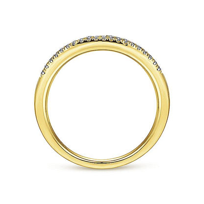 Gabriel & Co. LR51342Y45JJ 14K Yellow Gold Curved Pavé Diamond Ring