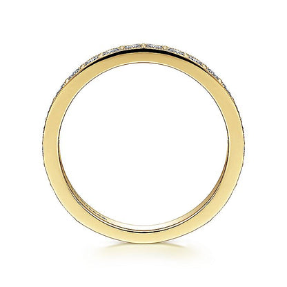 Gabriel & Co. LR51479Y45JJ 14K Yellow Gold Square Set Round Diamond Stackable  Band