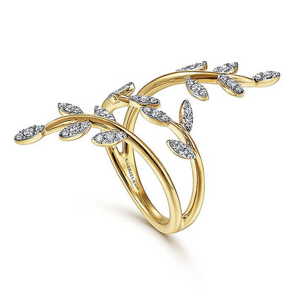 Gabriel & Co. LR51509Y45JJ 14K Yellow Gold Diamond Pavé Branch Wrap Ring