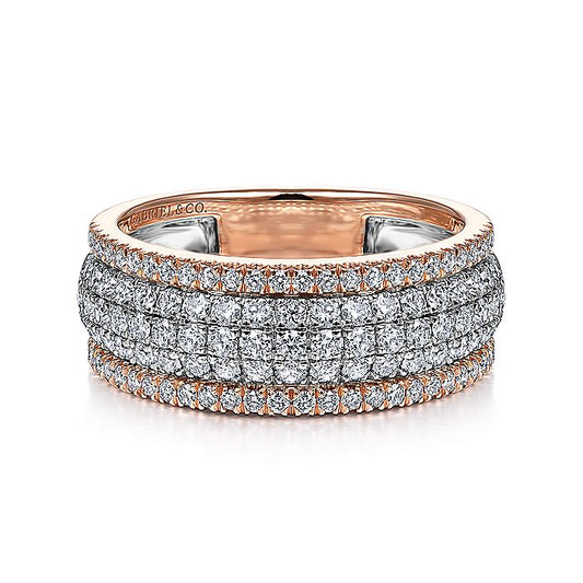 Gabriel & Co. LR51549T45JJ 14K WhiteRose Gold Pavé Diamond Ring