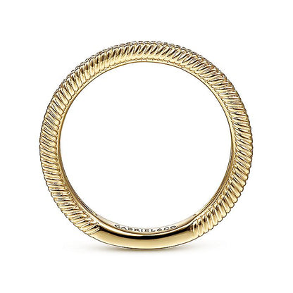 Gabriel & Co. LR51567Y45JJ 14K Yellow Gold Diamond Band with Twisted Rope Border