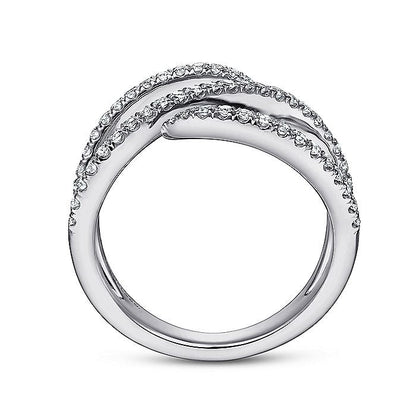 Gabriel & Co. LR51730W45JJ 14K White Gold Abstract Diamond Wrap Ring