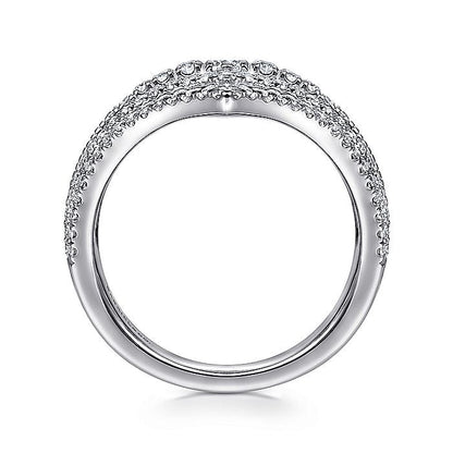 Gabriel & Co. LR51736W45JJ 14K White Gold Multi Row Diamond Chevron Ring