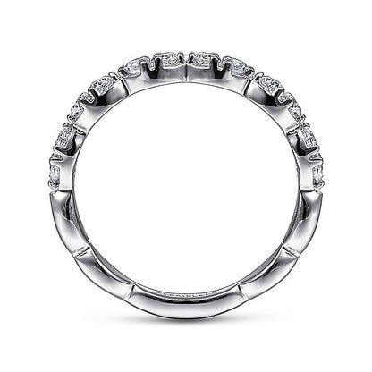 Gabriel & Co. LR51747W45JJ 14K White Gold Diamond Cluster Stackable Ring