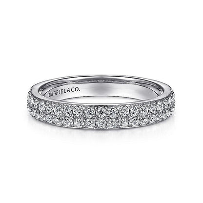 Gabriel & Co. LR51758W45JJ 14K White Gold Diamond Pavé Band