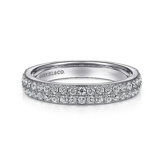 Gabriel & Co. LR51758W45JJ 14K White Gold Diamond Pavé Band