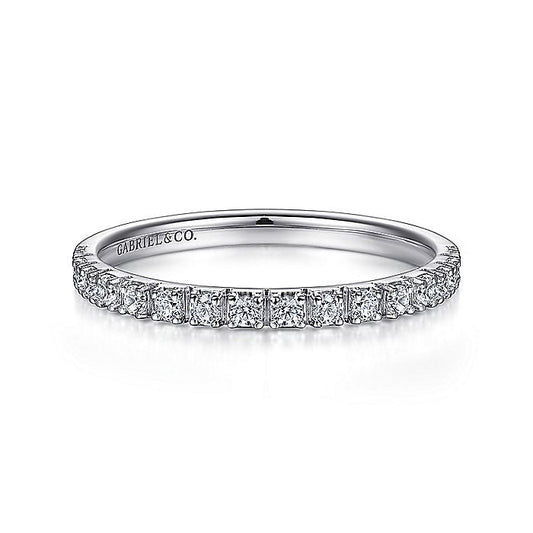 Gabriel & Co. LR51763W45JJ 14K White Gold Diamond Stackable Band
