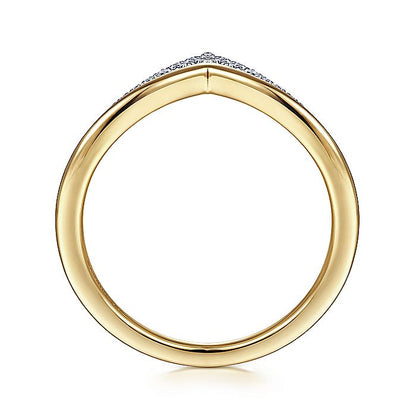 Gabriel & Co. LR51826M45JJ 14K White-Yellow Gold Diamond Chevron Ring
