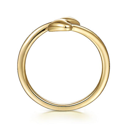 Gabriel & Co. LR51832Y4JJJ 14K Yellow Gold Double Puffed Heart Bypass Ring