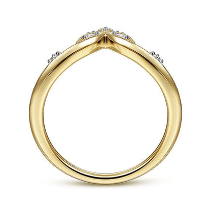 Gabriel & Co. LR51841Y45JJ 14K Yellow Gold Chevron Diamond Ring