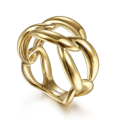 Gabriel & Co. LR51880Y4JJJ 14K Yellow Gold Chain Link Ring