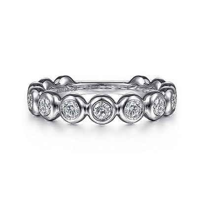 Gabriel & Co. LR51903W45JJ 14K White Gold Diamond Bezel Set Diamond Band