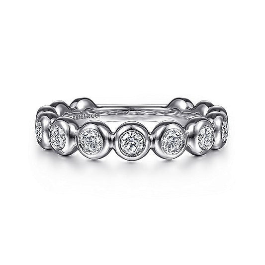 Gabriel & Co. LR51903W45JJ 14K White Gold Diamond Bezel Set Diamond Band