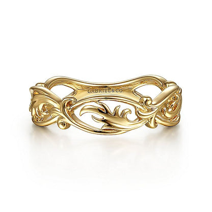 Gabriel & Co. LR51916Y4JJJ 14K Yellow Gold Filigree Floral Ring