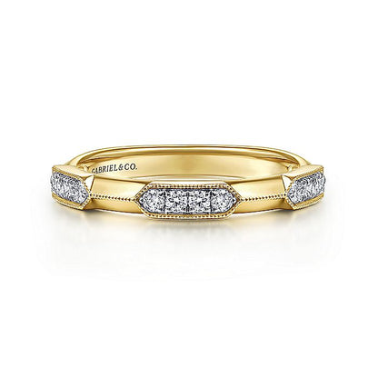 Gabriel & Co. LR51924Y45JJ 14K Yellow Gold Pavé Diamond Station Ring