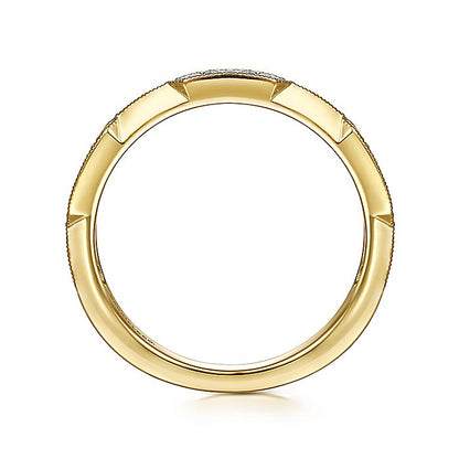 Gabriel & Co. LR51924Y45JJ 14K Yellow Gold Pavé Diamond Station Ring