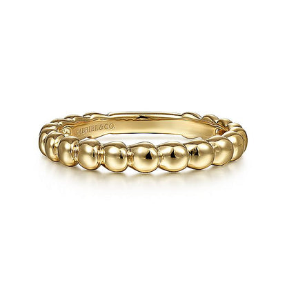 Gabriel & Co. LR51945Y4JJJ 14K Yellow Gold Bujukan Bead Ring