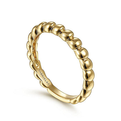 Gabriel & Co. LR51945Y4JJJ 14K Yellow Gold Bujukan Bead Ring