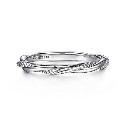 Gabriel & Co. LR51981W4JJJ 14K White Gold Twisted Rope Intertwining Ring