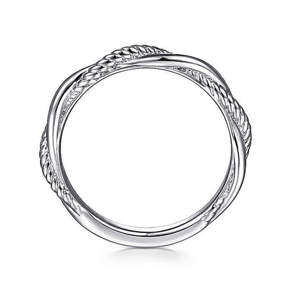 Gabriel & Co. LR51981W4JJJ 14K White Gold Twisted Rope Intertwining Ring