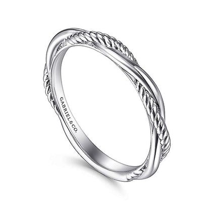 Gabriel & Co. LR51981W4JJJ 14K White Gold Twisted Rope Intertwining Ring