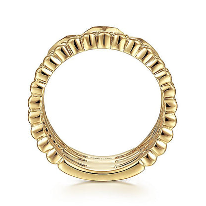 Gabriel & Co. LR51987Y4JJJ 14K Yellow Gold Multi Row Wide Ring