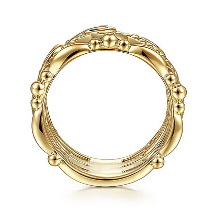 Gabriel & Co. LR51988Y4JJJ 14K Yellow Gold Multi Pattern Ring