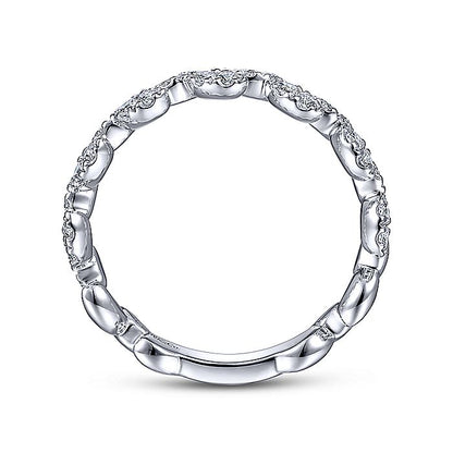 Gabriel & Co. LR52009W45JJ 14K White Gold Diamond Leaf Ring