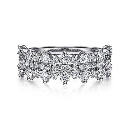 Gabriel & Co. LR52010W45JJ 14K White Gold Pavé Diamond Ring