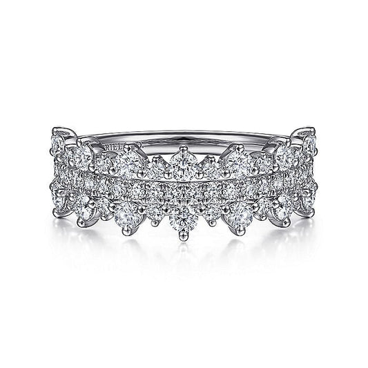 Gabriel & Co. LR52010W45JJ 14K White Gold Pavé Diamond Ring