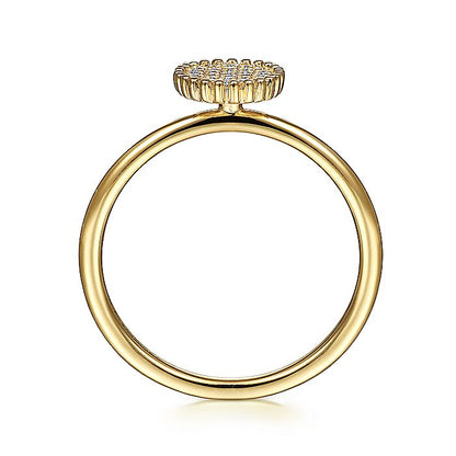 Gabriel & Co. LR52027Y45JJ 14K Yellow Gold Diamond Pavé Oval Ring