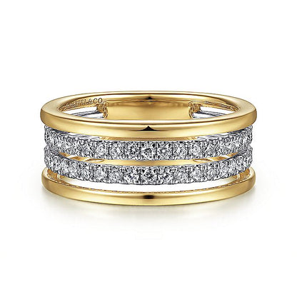 Gabriel & Co. LR52033M45JJ 14K White-Yellow Gold Diamond Ring