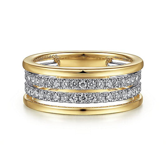 Gabriel & Co. LR52033M45JJ 14K White-Yellow Gold Diamond Ring