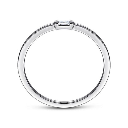 Gabriel & Co. LR52077W43JJ 14K White Gold Ring with Diamond Baguette