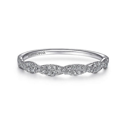 Gabriel & Co. LR52078W45JJ 14K White Gold Twisted Diamond Band