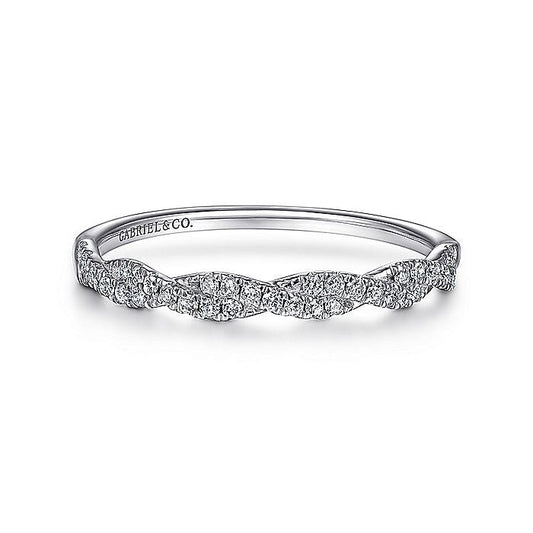 Gabriel & Co. LR52078W45JJ 14K White Gold Twisted Diamond Band