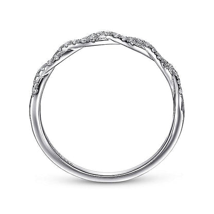 Gabriel & Co. LR52078W45JJ 14K White Gold Twisted Diamond Band