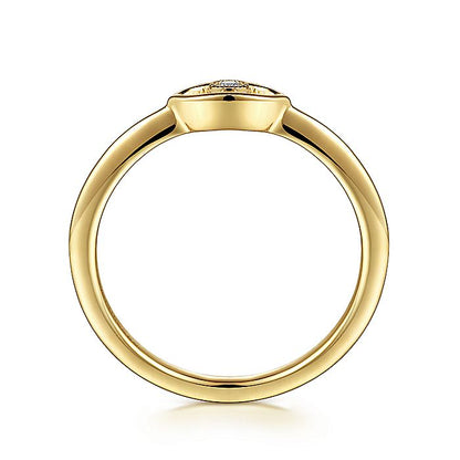 Gabriel & Co. LR52110Y45JJ 14K Yellow Gold Dainty Evil Eye Diamond Ring