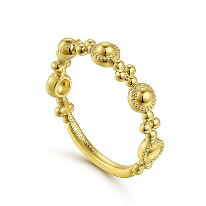 Gabriel & Co. LR52150Y4JJJ 14K Yellow Gold Bujukan Station Delicate Ring
