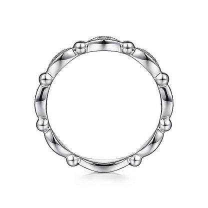 Gabriel & Co. LR52157W45JJ 14K White Gold Marquise Station Diamond Ring