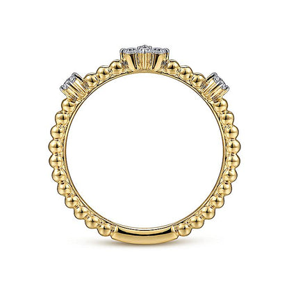 Gabriel & Co. LR52159Y45JJ 14K Yellow Gold Diamond Station Bujukan Ring