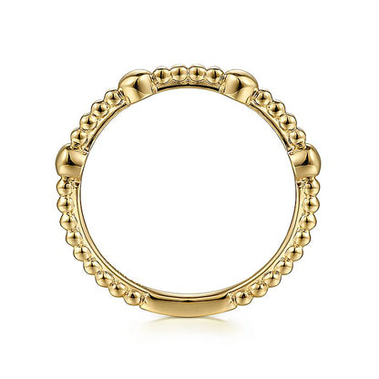 Gabriel & Co. LR52163Y4JJJ 14K Yellow Gold Bujukan Ball Station Ring