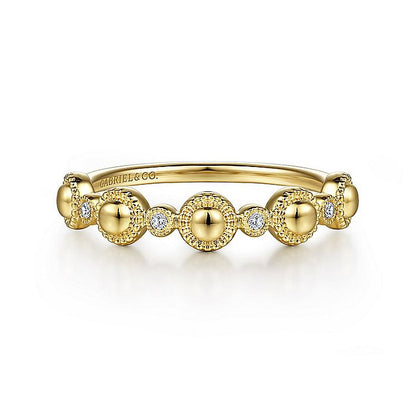 Gabriel & Co. LR52177Y45JJ 14K Yellow Gold Diamond Bujukan Station Ring
