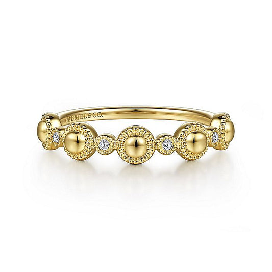 Gabriel & Co. LR52177Y45JJ 14K Yellow Gold Diamond Bujukan Station Ring