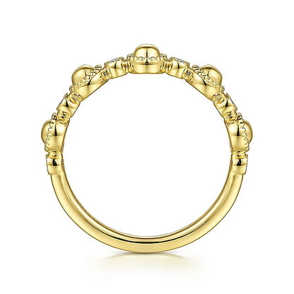 Gabriel & Co. LR52177Y45JJ 14K Yellow Gold Diamond Bujukan Station Ring