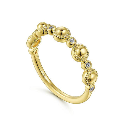 Gabriel & Co. LR52177Y45JJ 14K Yellow Gold Diamond Bujukan Station Ring